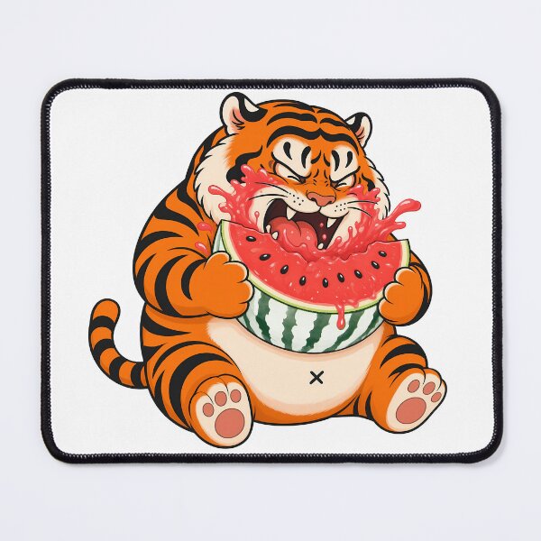Item preview, Chubby Tiger Eating Juicy Summer Watermelon designed and sold by aigcx.