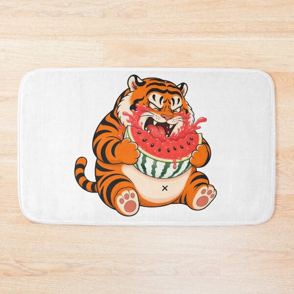 Item preview, Chubby Tiger Eating Juicy Summer Watermelon designed and sold by aigcx.
