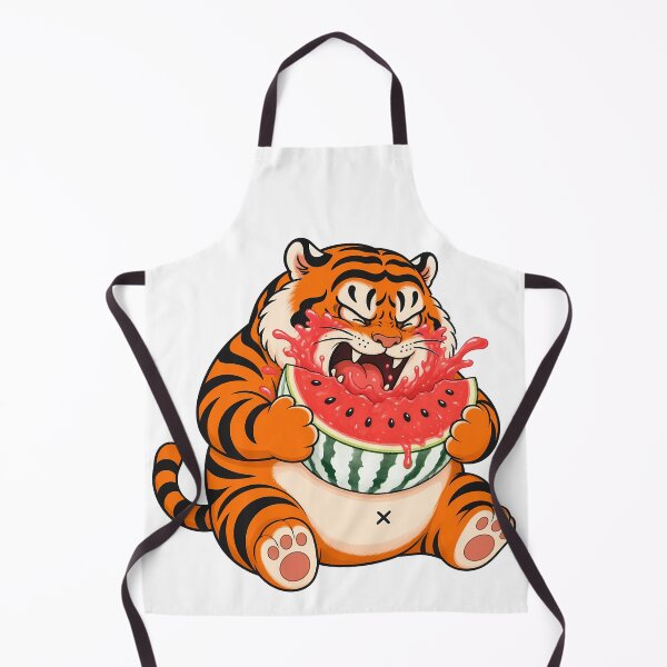 Item preview, Chubby Tiger Eating Juicy Summer Watermelon designed and sold by aigcx.