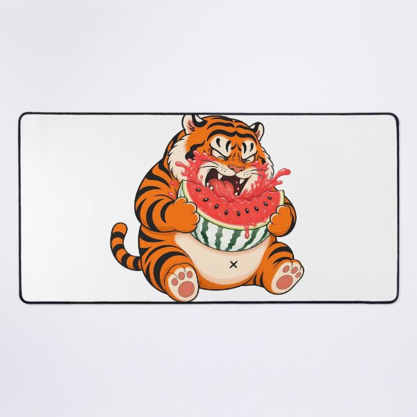 Item preview, Chubby Tiger Eating Juicy Summer Watermelon designed and sold by aigcx.