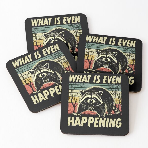 Item preview, What is Even Happening Confused Sarcastic Raccoon Funny designed and sold by watanabeee.