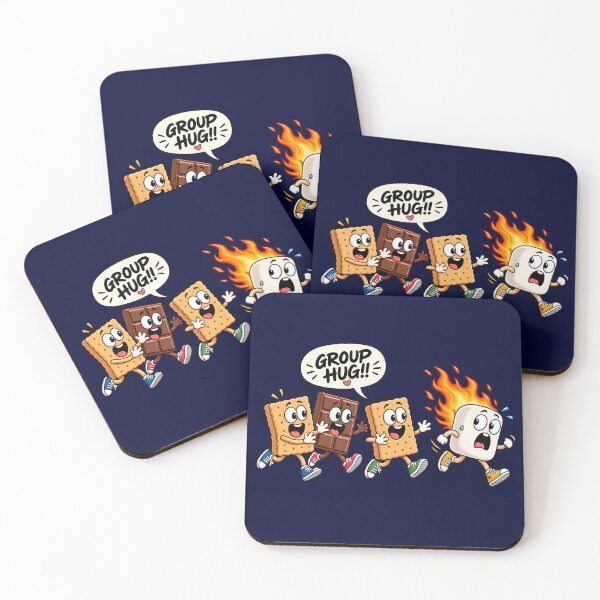 Item preview, Funny Smores Group Hug Camping Shirt Design | Campfire Marshmallow Cartoon Art designed and sold by tarzbol.