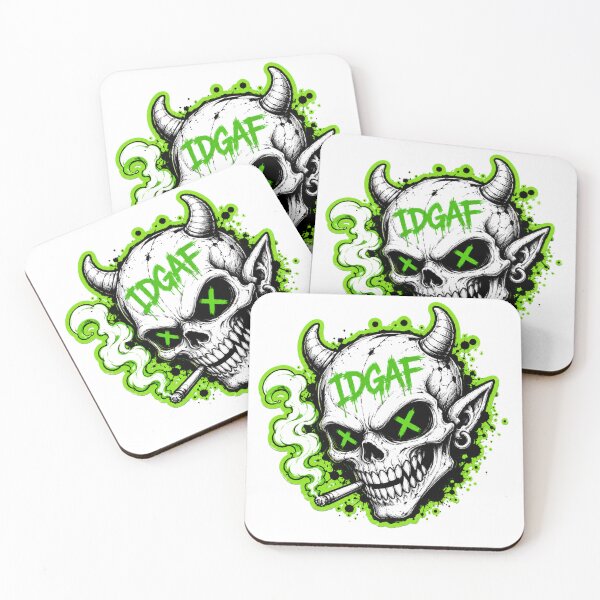 Item preview, IDGAF Neon Skull designed and sold by GHOSTFABRIC.