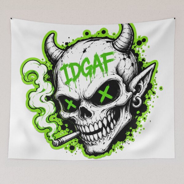 Item preview, IDGAF Neon Skull designed and sold by GHOSTFABRIC.