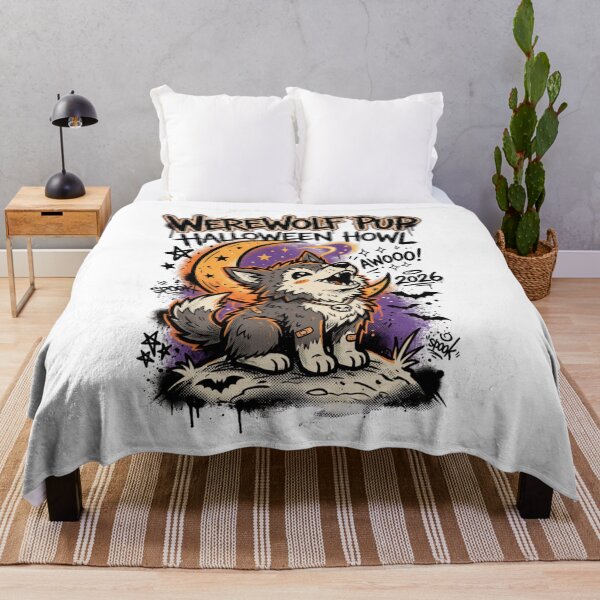 Item preview, Werewolf Pup Halloween Howl 2026 Graffiti Design Tee designed and sold by DarylWelsh2024.