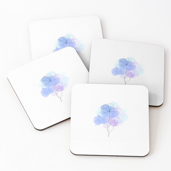 Item preview, Minimal Line Art Flower With Watercolor Splash designed and sold by AnamikaArtVibe.