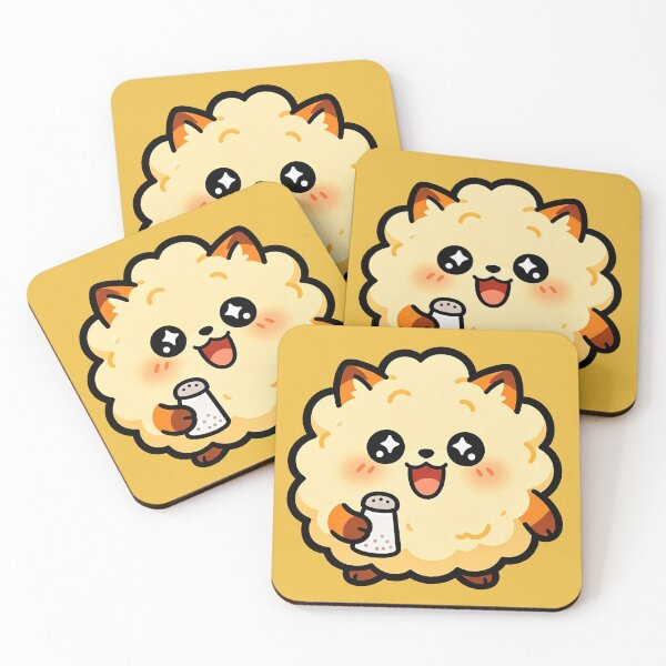 Item preview, Cute Fluffy Cat Holding Salt Shaker - Kawaii Seasoning Character designed and sold by Outlet Raloel.