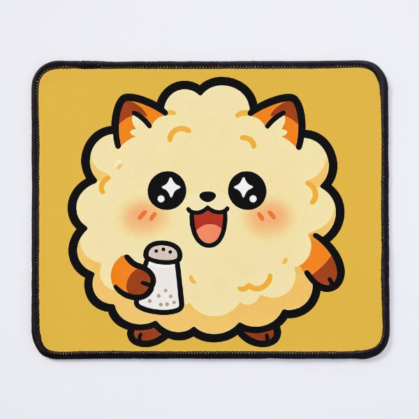 Item preview, Cute Fluffy Cat Holding Salt Shaker - Kawaii Seasoning Character designed and sold by Raloel Art.
