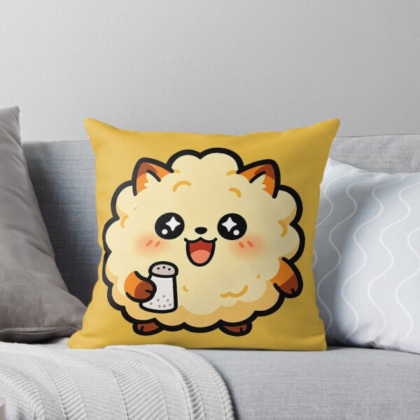 Item preview, Cute Fluffy Cat Holding Salt Shaker - Kawaii Seasoning Character designed and sold by Raloel Art.