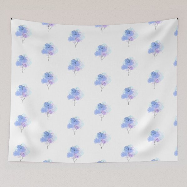 Item preview, Minimal Line Art Flower With Watercolor Splash designed and sold by AnamikaArtVibe.