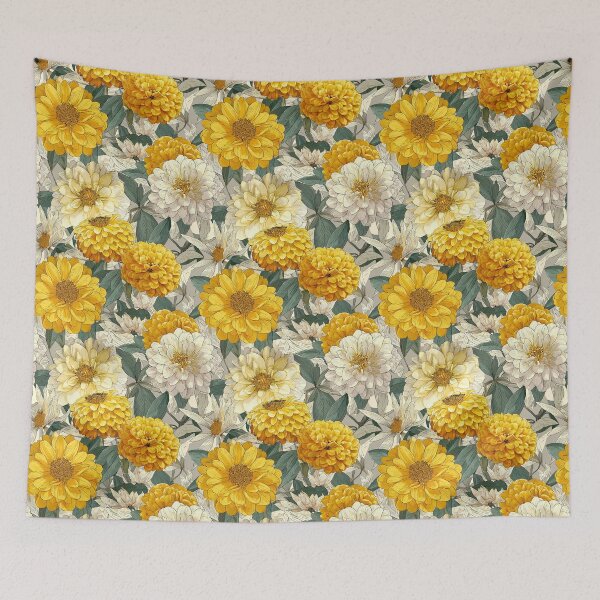 Item preview, Bold Zinnia Texture  - Botanical Garden Pattern - Anniversary Gifts designed and sold by RoyalStarsPatts.