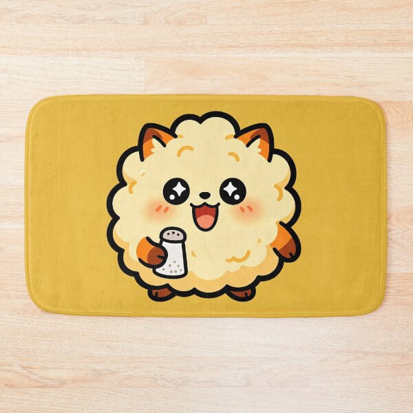 Item preview, Cute Fluffy Cat Holding Salt Shaker - Kawaii Seasoning Character designed and sold by Raloel Art.
