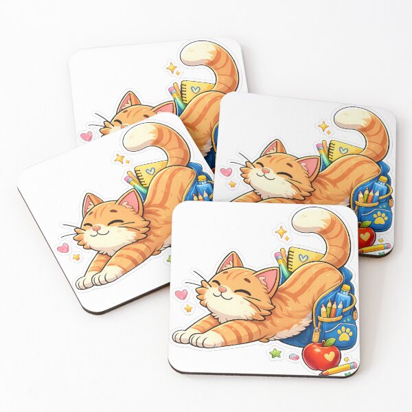 Item preview, Back to School Cat – Cute Orange Tabby Kitten School Spirit Design designed and sold by HoMya.
