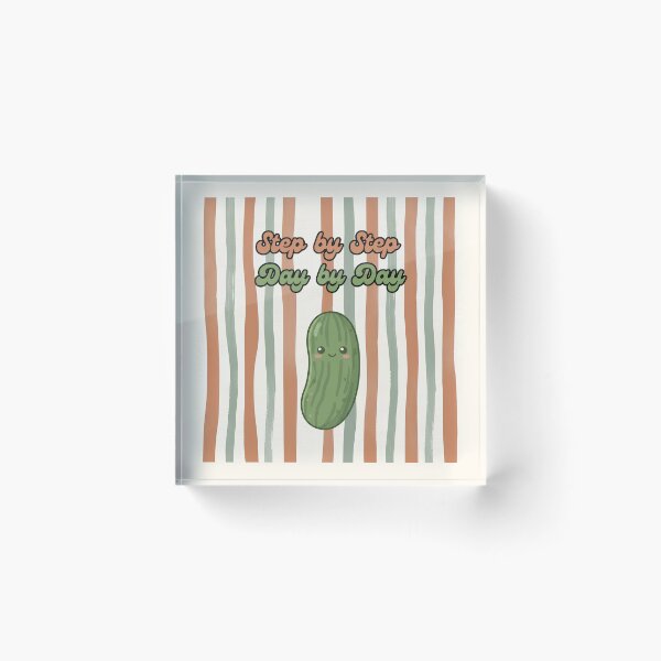 Item preview, Step by Step Day by Day Cute Pickle designed and sold by Basma Designs | Retro, Kawaii Shirts & Stickers.