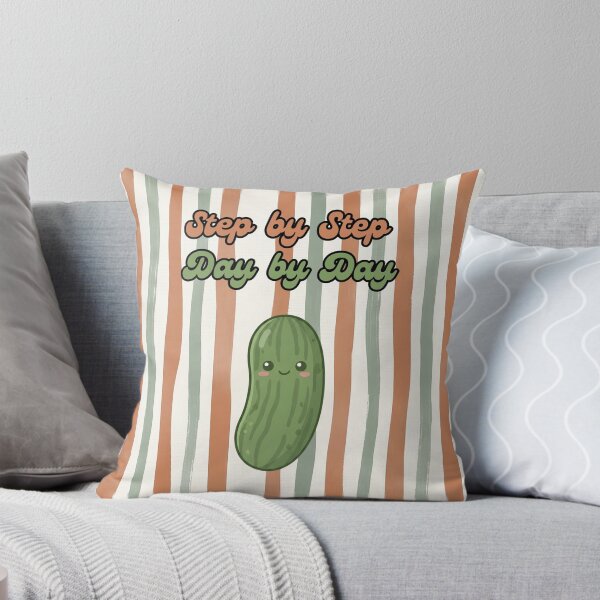 Item preview, Step by Step Day by Day Cute Pickle designed and sold by Basma Designs | Retro, Kawaii Shirts & Stickers.