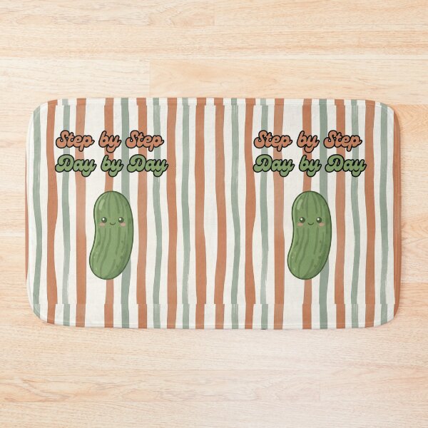 Item preview, Step by Step Day by Day Cute Pickle designed and sold by Basma Designs | Retro, Kawaii Shirts & Stickers.