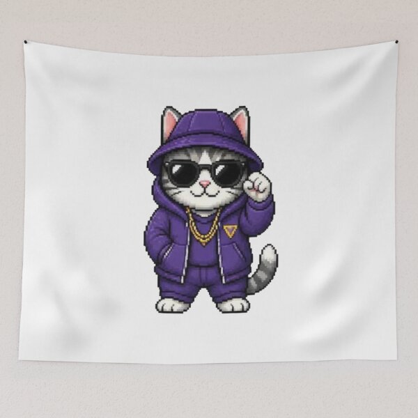 Item preview, Pixel Gangster Cat – Retro Street Cat designed and sold by Icareis-Studios.