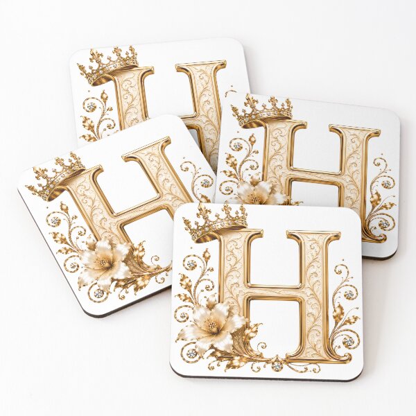 Item preview, Luxury Gold Letter H Monogram with Crown & Lily Flower – Elegant Floral Alphabet Clipart designed and sold by MoodLay.