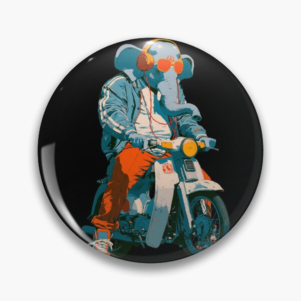 Item preview, Cool Elephant Riding Classic Scooter Orange Lenses Pop Art designed and sold by PANNARUK THAILAND.