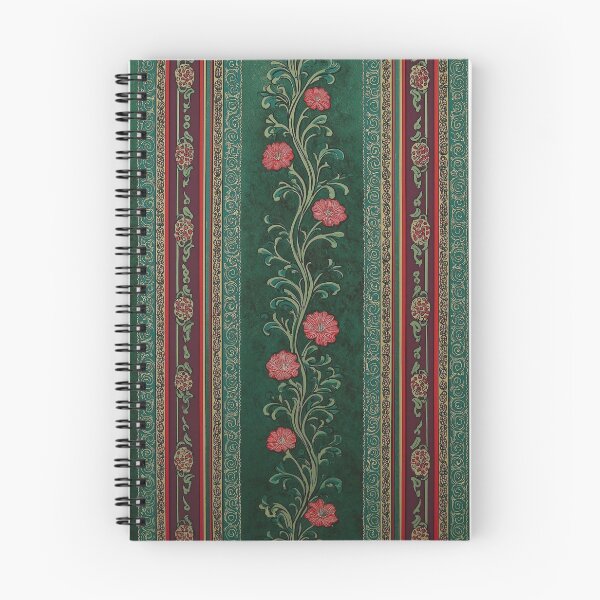 Item preview, Vintage Botanical Stripe: Cottagecore Emerald Floral designed and sold by BrontesWhimsyStore.