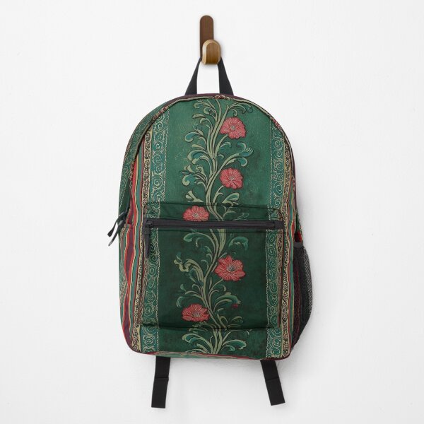 Item preview, Vintage Botanical Stripe: Cottagecore Emerald Floral designed and sold by BrontesWhimsyStore.
