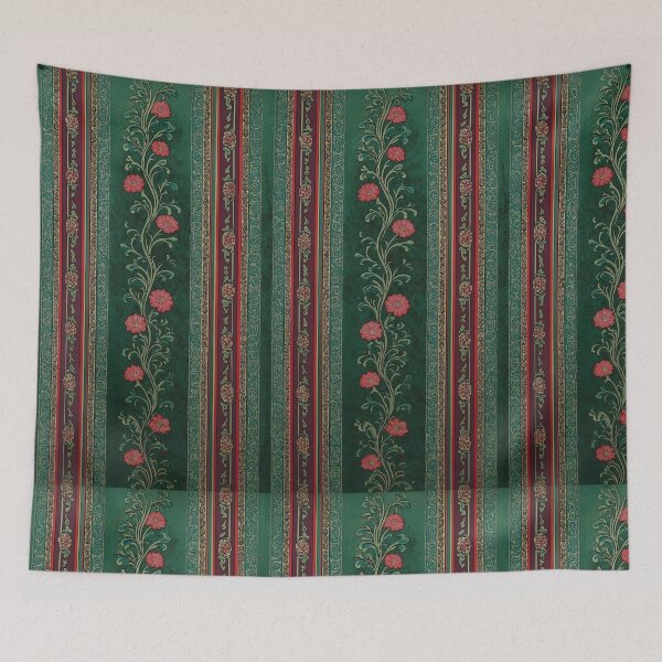 Item preview, Vintage Botanical Stripe: Cottagecore Emerald Floral designed and sold by BrontesWhimsyStore.