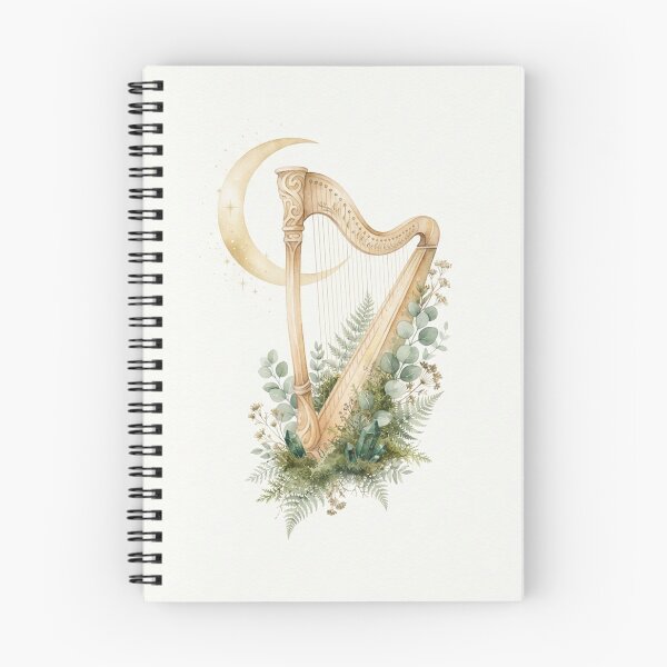 Item preview, Celestial Harp Botanical Emerald Watercolor Art designed and sold by TheMinimalFrame.
