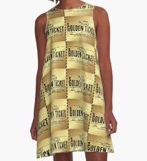 Wonka's Golden Ticket A-Line Dress