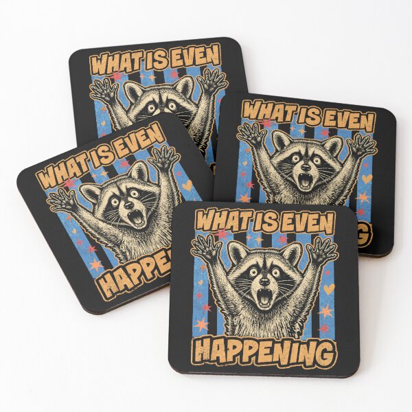 Item preview, What is Even Happening Confused Sarcastic Raccoon Funny designed and sold by watanabeee.