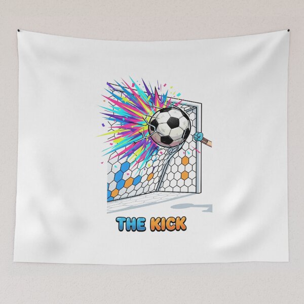 Item preview, The Kick Soccer Goal Explosion Cartoon Art designed and sold by annaarthk.