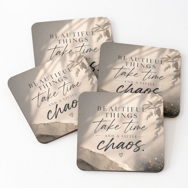 Item preview, Beautiful Things Take Time And A Little Chaos Quote Sticker designed and sold by Scro-Ciob-Shop.