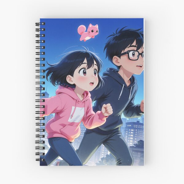 Item preview, Anime Couple Running Through the City Cute Urban Adventure designed and sold by Killington.
