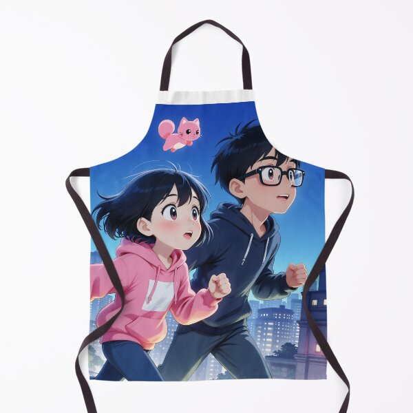 Item preview, Anime Couple Running Through the City Cute Urban Adventure designed and sold by Killington.