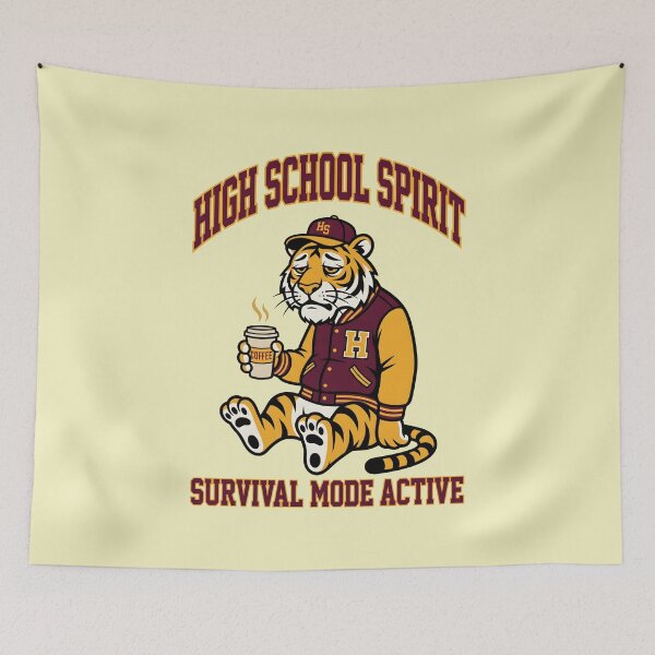 Item preview, Tired Tiger High School Spirit - Tired Teacher Back To School Humor designed and sold by SplashTastic.