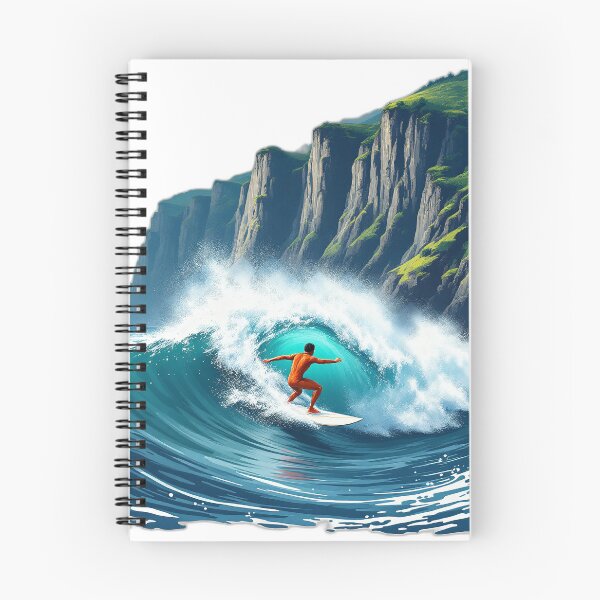Item preview, Basque Coast Surfer & Sea Cliffs — Vintage Travel Poster Art designed and sold by DONOSTIADESIGN.