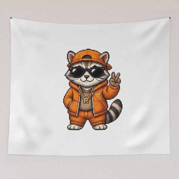 Item preview, Pixel Gangster Raccoon – Retro Street Raccoon designed and sold by Icareis-Studios.
