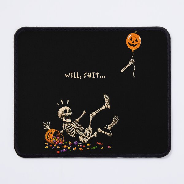 Item preview, Skeleton falling Halloween Balloon Well Shit Saying Spooky designed and sold by watanabeee.