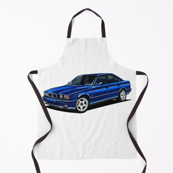 Artikelvorschau, Exklusive Zeichnung des legendären blauen, modifizierten Sportwagens E34 Limousine S38B38 entworfen und verkauft von Cars23.