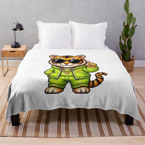 Item preview, Pixel Gangster Tiger – Retro Street Tiger designed and sold by Icareis-Studios.