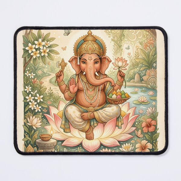 Item preview, Peaceful Ganesha Lotus Garden Watercolor designed and sold by hutofdesigns.