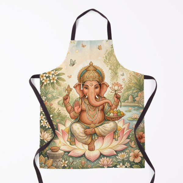 Item preview, Peaceful Ganesha Lotus Garden Watercolor designed and sold by hutofdesigns.
