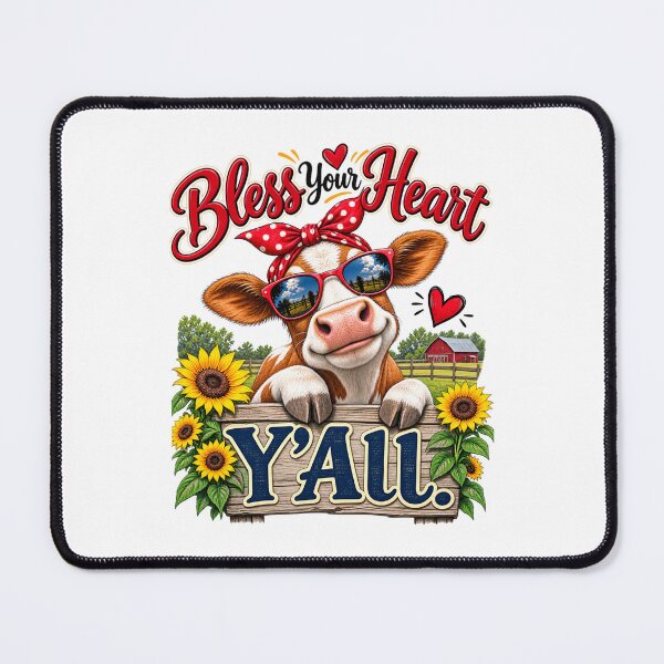Item preview, Bless Your Heart Y'All - Funny Southern Cow with Sunglasses designed and sold by Sonofwilliam.