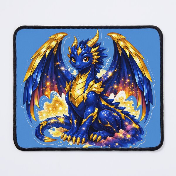Item preview, Cute Blue Gold Crystal Dragon Magical Fantasy Sticker designed and sold by Freestyle Prints.