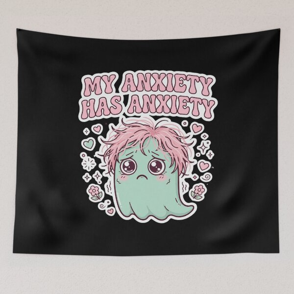 Item preview, My Anxiety Has Anxiety - Cute Anxious Ghost Pastel designed and sold by Fulaly.