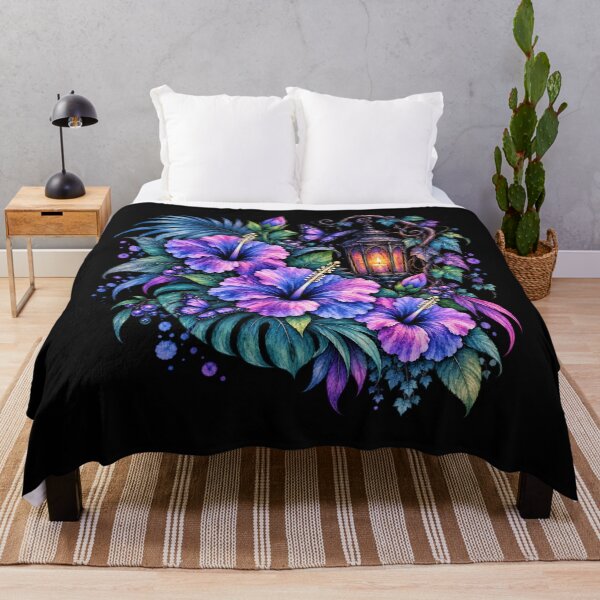 Item preview, Enchanted Gothic Hibiscus Lantern with Purple Butterflies at Night designed and sold by IamNolmo.