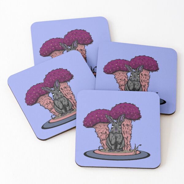 Item preview, Forest Rabbit – Dark Cottagecore Mushroom Art designed and sold by Half Mess.