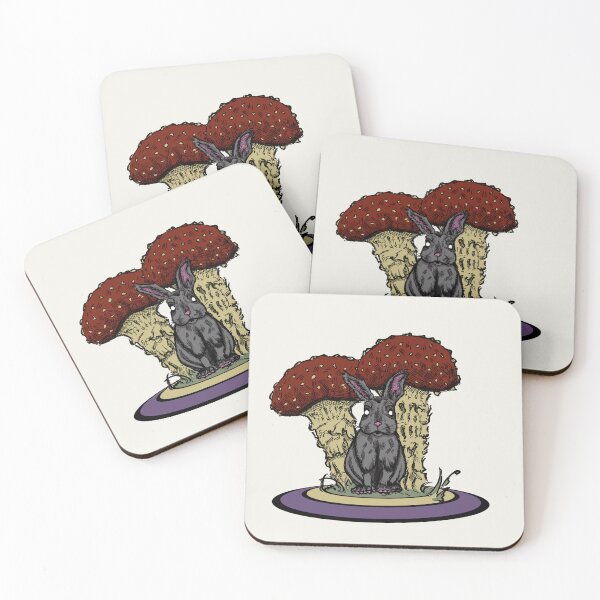 Item preview, Forest Rabbit – Dark Cottagecore Mushroom Art designed and sold by Half Mess.