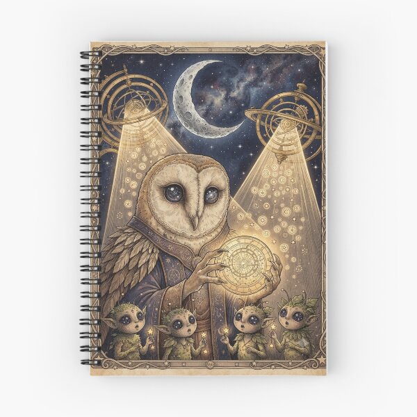 Item preview, The Astral Conjurer Celestial Owl Watercolor Art designed and sold by TheMinimalFrame.