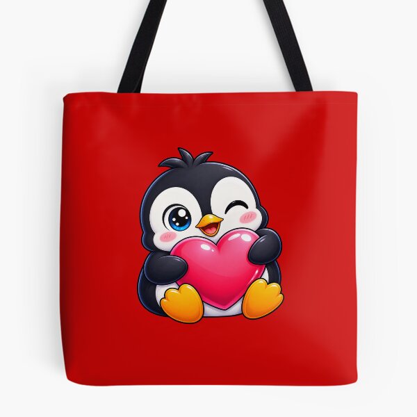 Item preview, Cute Penguin Hugging a Heart | Love & Friendship Sticker designed and sold by Ricomin.