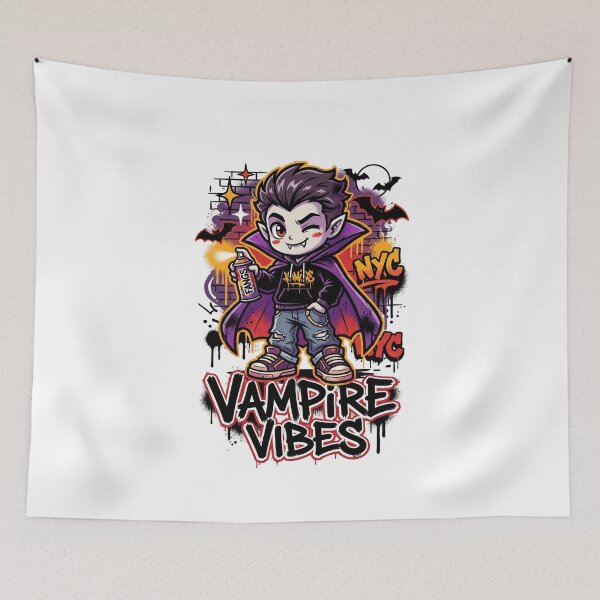Item preview, Urban Halloween Vampire Vibes NYC Graffiti Design Tee designed and sold by DarylWelsh2024.